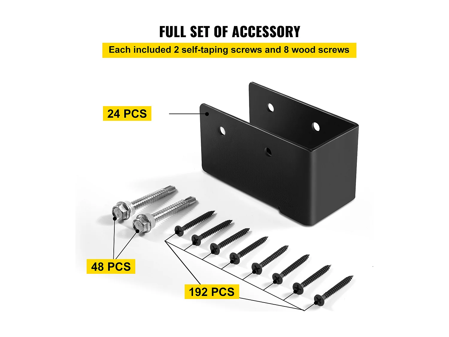 Kit de Supports SucceBuy Lot de 24 Supports de Solive Dissimulés 5,08 x 10,16 cm pour Bois d'Œuvre, Montage sur Face, Bride Dissimulée