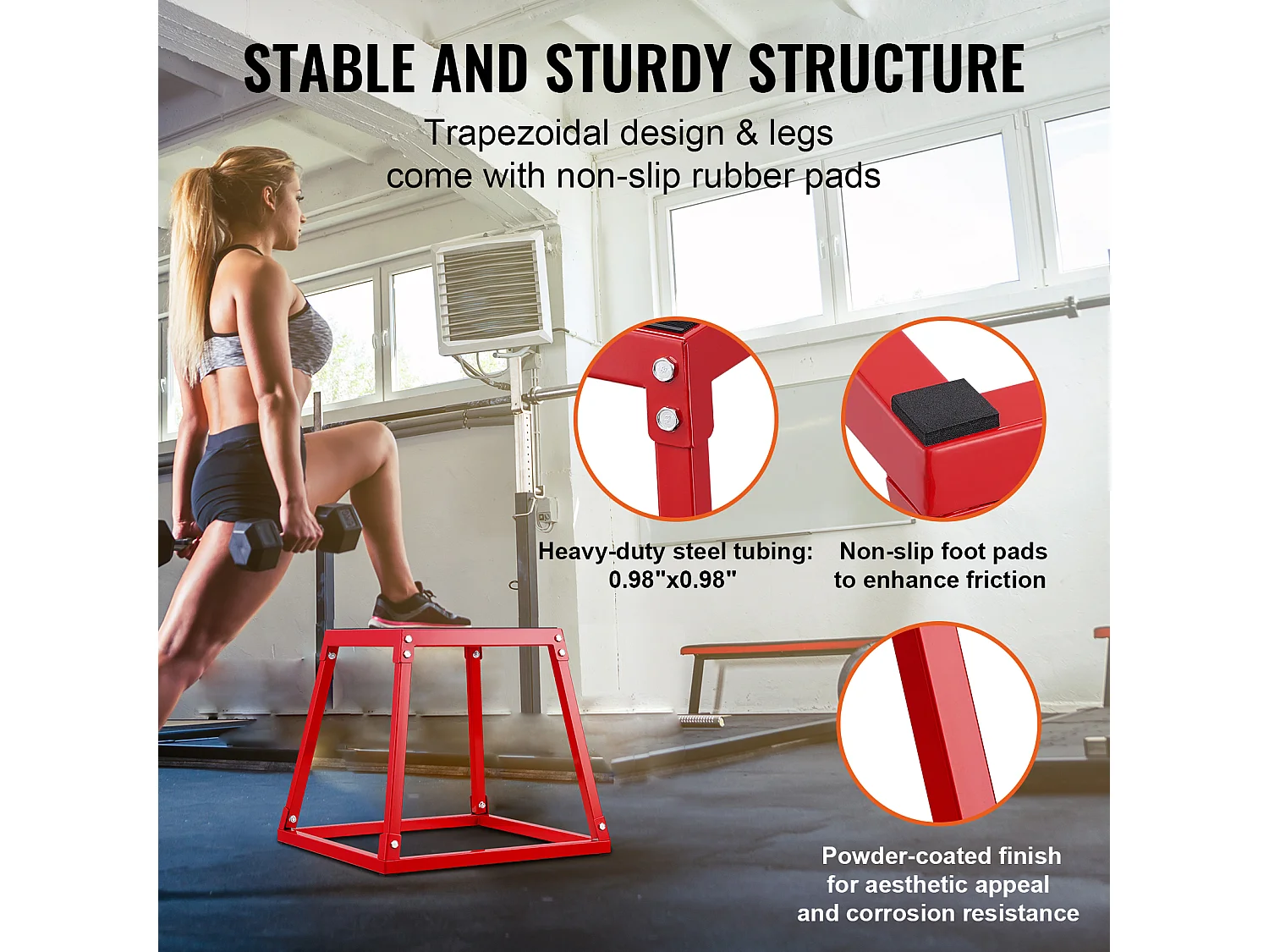 Cassa per Salto Pliometrico SucceBuy, Cassa per Salto Musculazione Fitness, 3 Pezzi, 30.5/45.8/60.9 cm