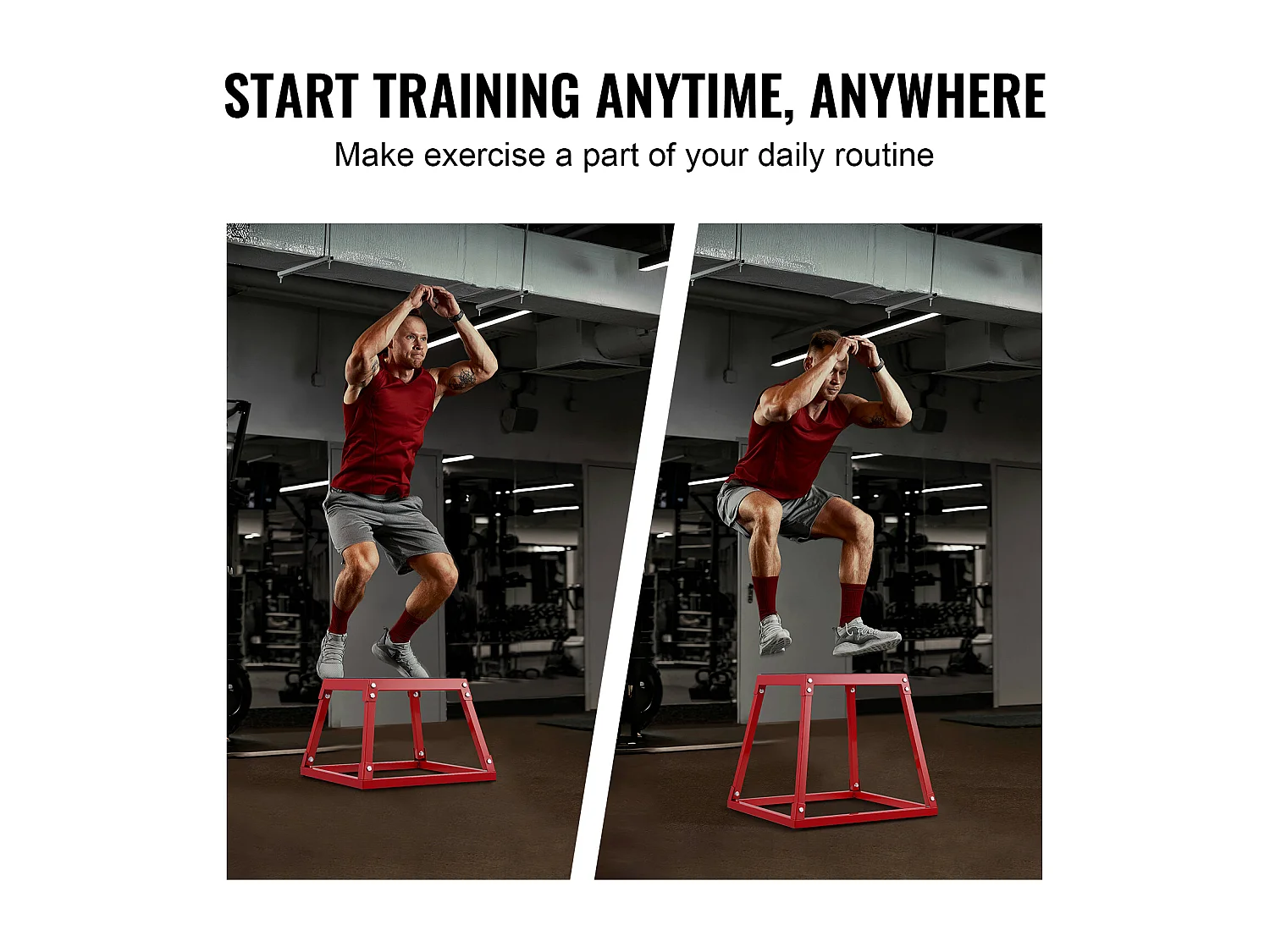 Cassa per Salto Pliometrico SucceBuy, Cassa per Salto Musculazione Fitness, 3 Pezzi, 30.5/45.8/60.9 cm