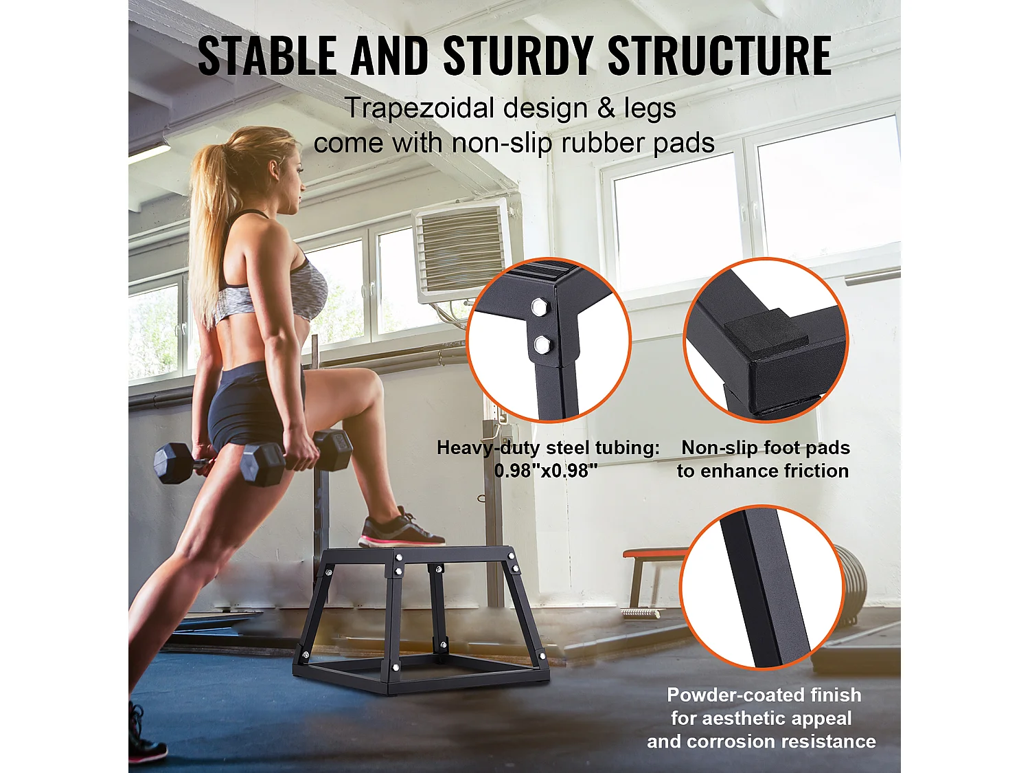 Boîte de Saut Pliométrique SucceBuy, Boîte de Pliométrie 30.5 cm de Haut, Charge 227 kg