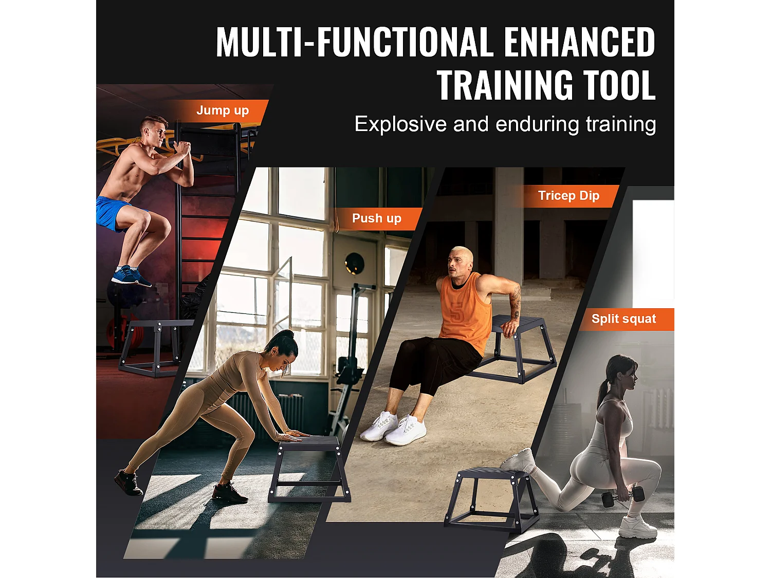 Boîte de Saut Pliométrique SucceBuy, Boîte de Pliométrie 30.5 cm de Haut, Charge 227 kg