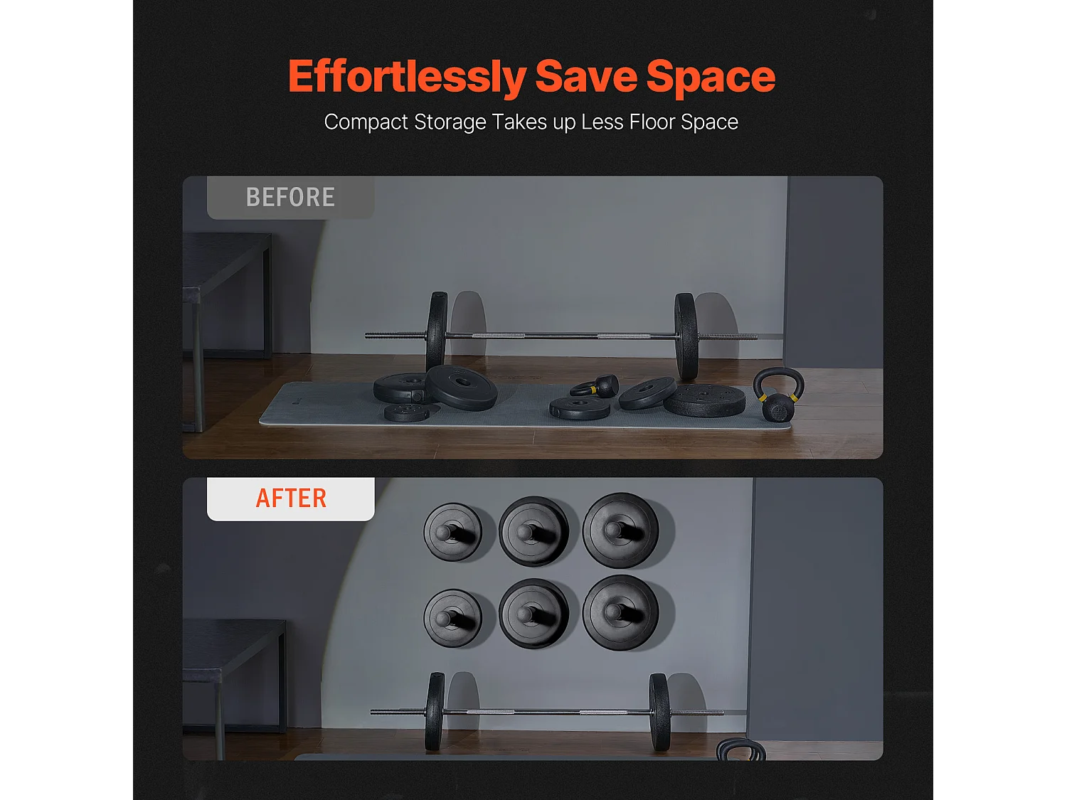 Supporto da Parete per Dischi SucceBuy, Confezione da 4 per Dischi da 50,8 mm, Eccellente Supporto per Riporre i Pesi