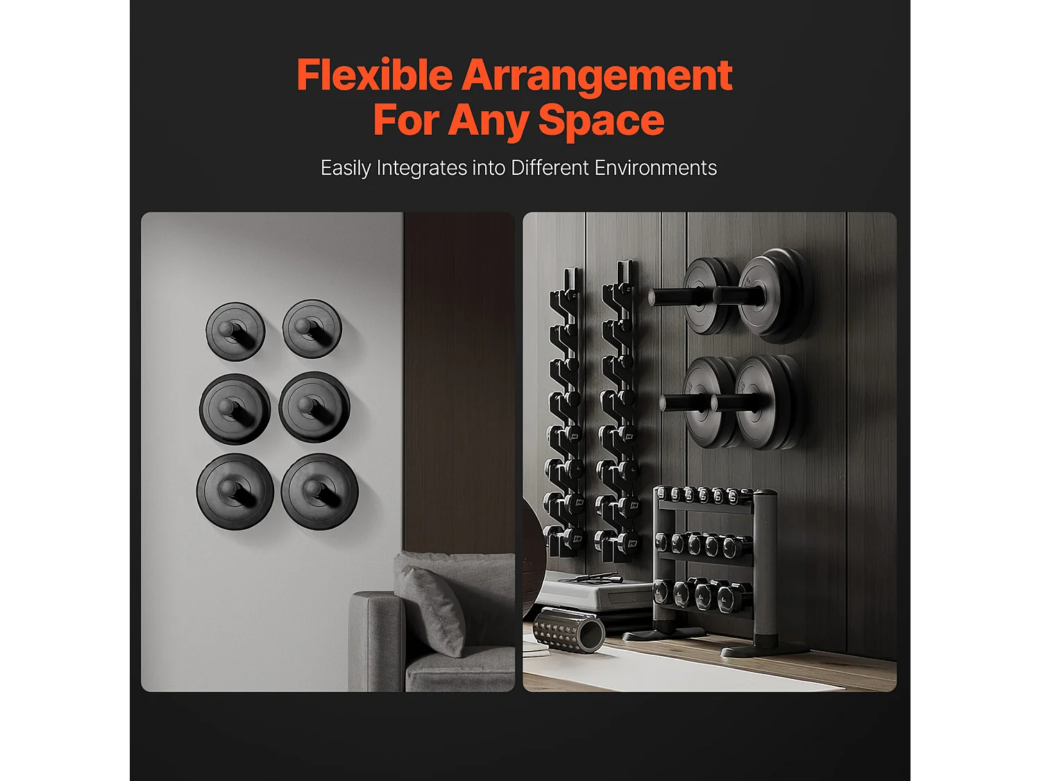 Supporto da Parete per Dischi SucceBuy, Confezione da 4 per Dischi da 50,8 mm, Eccellente Supporto per Riporre i Pesi