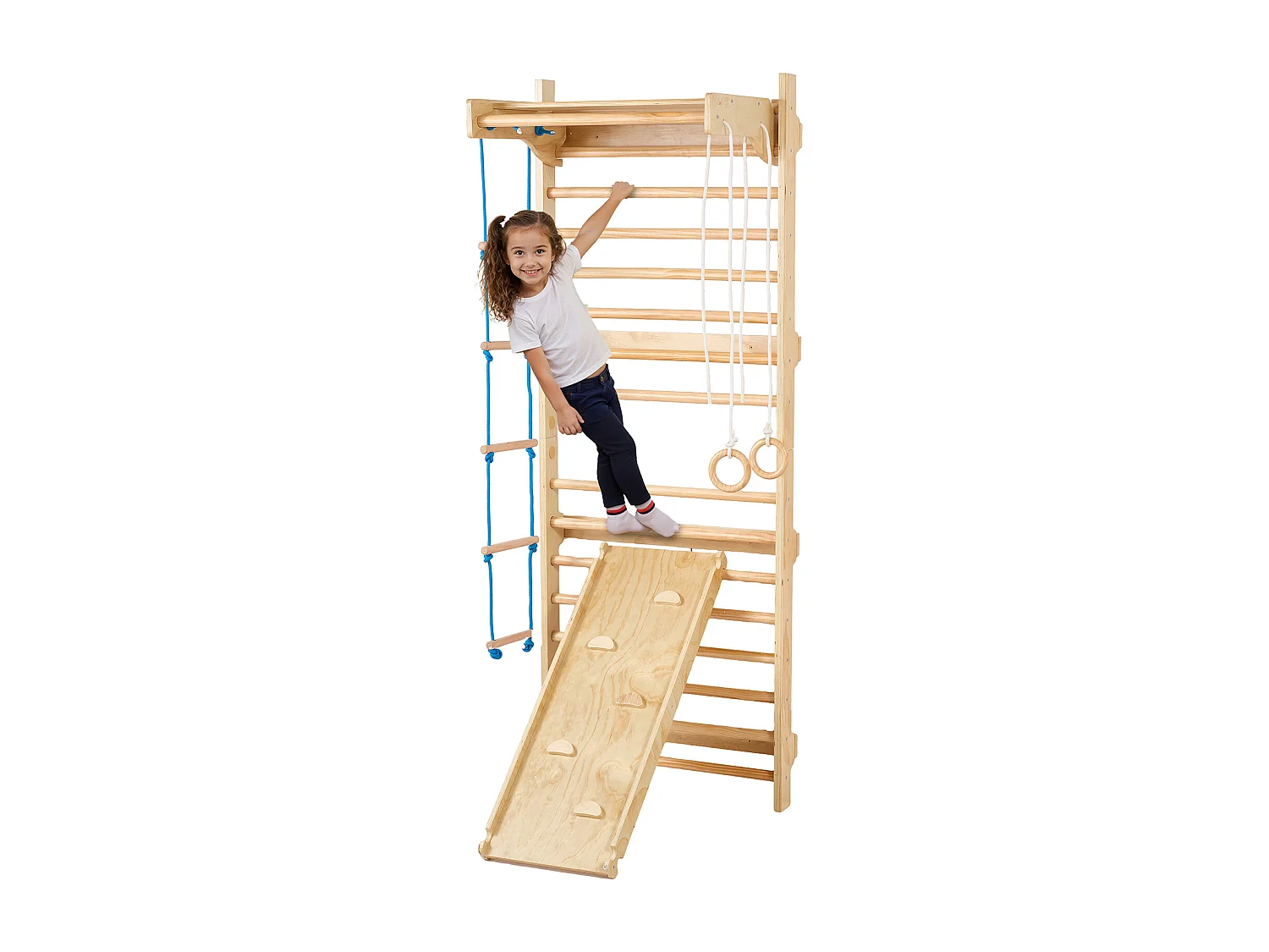 Échelle SucceBuy Murale Suédoise en Bois 5 en 1, Idéale pour Entraînement Physique et Gymnastique à Domicile ou en Salle de Sport