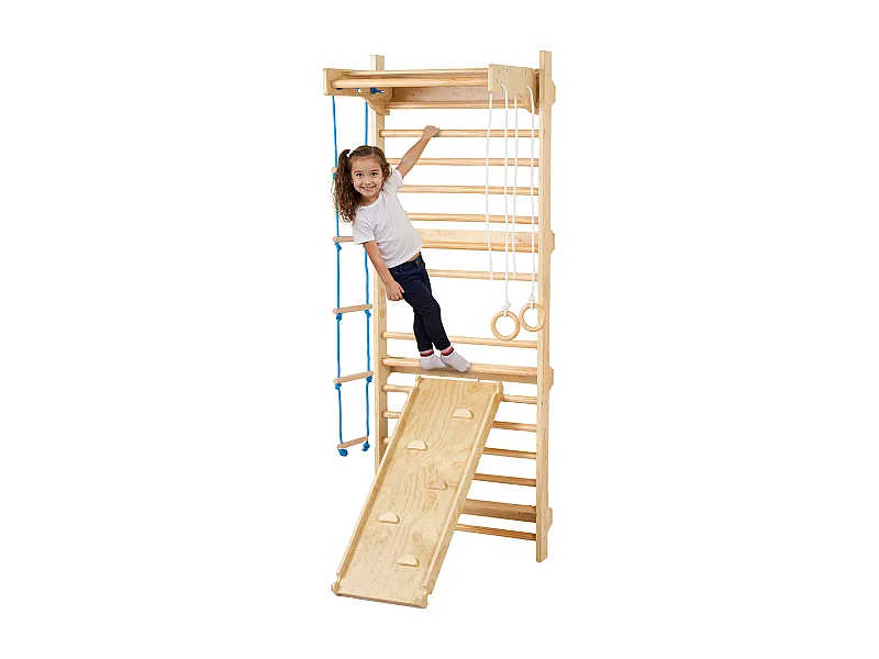 Échelle SucceBuy Murale Suédoise en Bois 5 en 1, Idéale pour Entraînement Physique et Gymnastique à Domicile ou en Salle de Sport