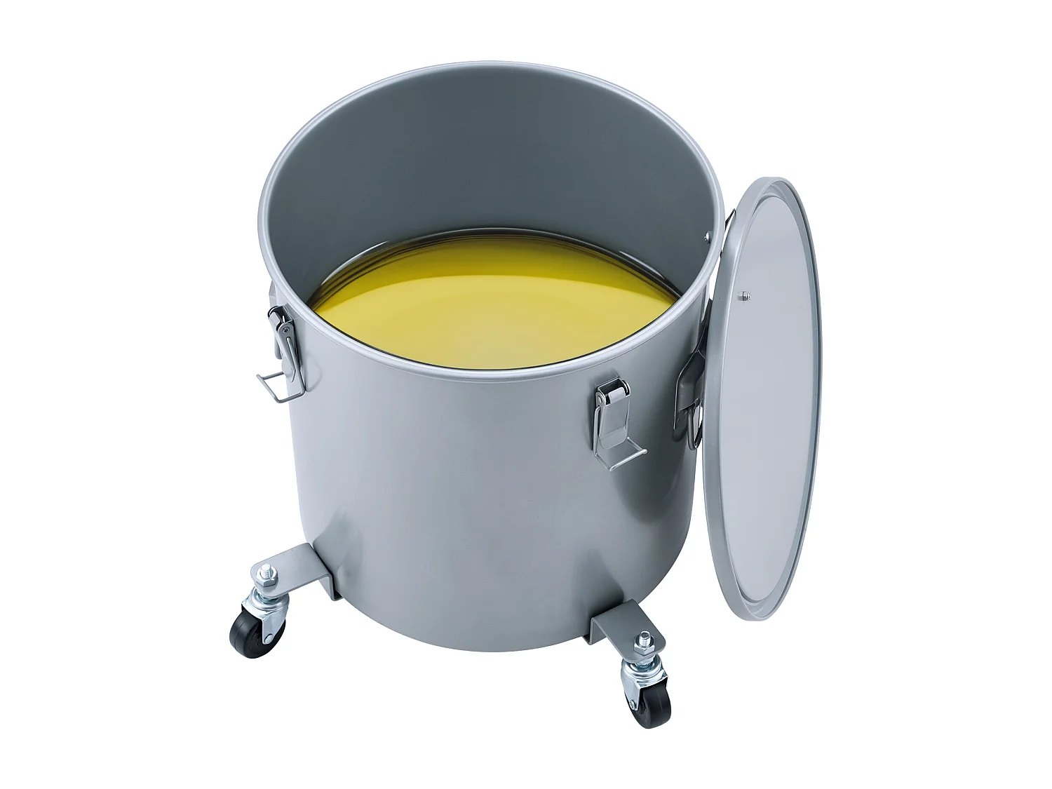 Seau à Graisse SucceBuy pour Friteuse, 37 L, Bac D'élimination D'huile avec Roulettes, Acier au Carbone avec Revêtement Antirouille