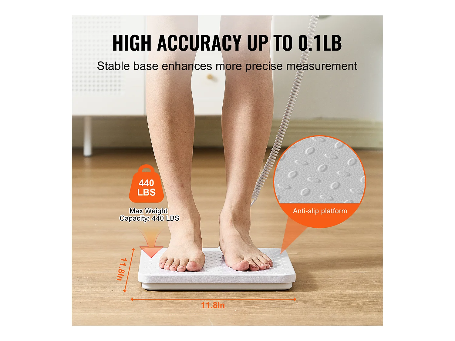 Báscula, SucceBuy Báscula Médica Portátil 200 kg - Pesaje Digital Preciso - Superficie Antideslizante - Uso Profesional