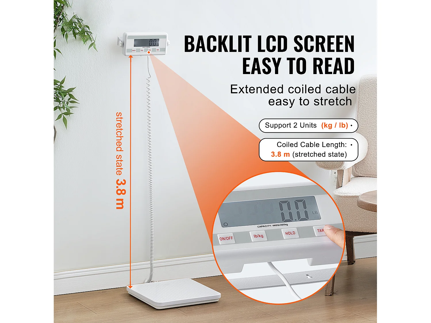 Pèse-personne, SucceBuy Balance Médicale Portable 200 kg - Pesée Numérique Précise - Surface Antidérapante - Usage Professionnel