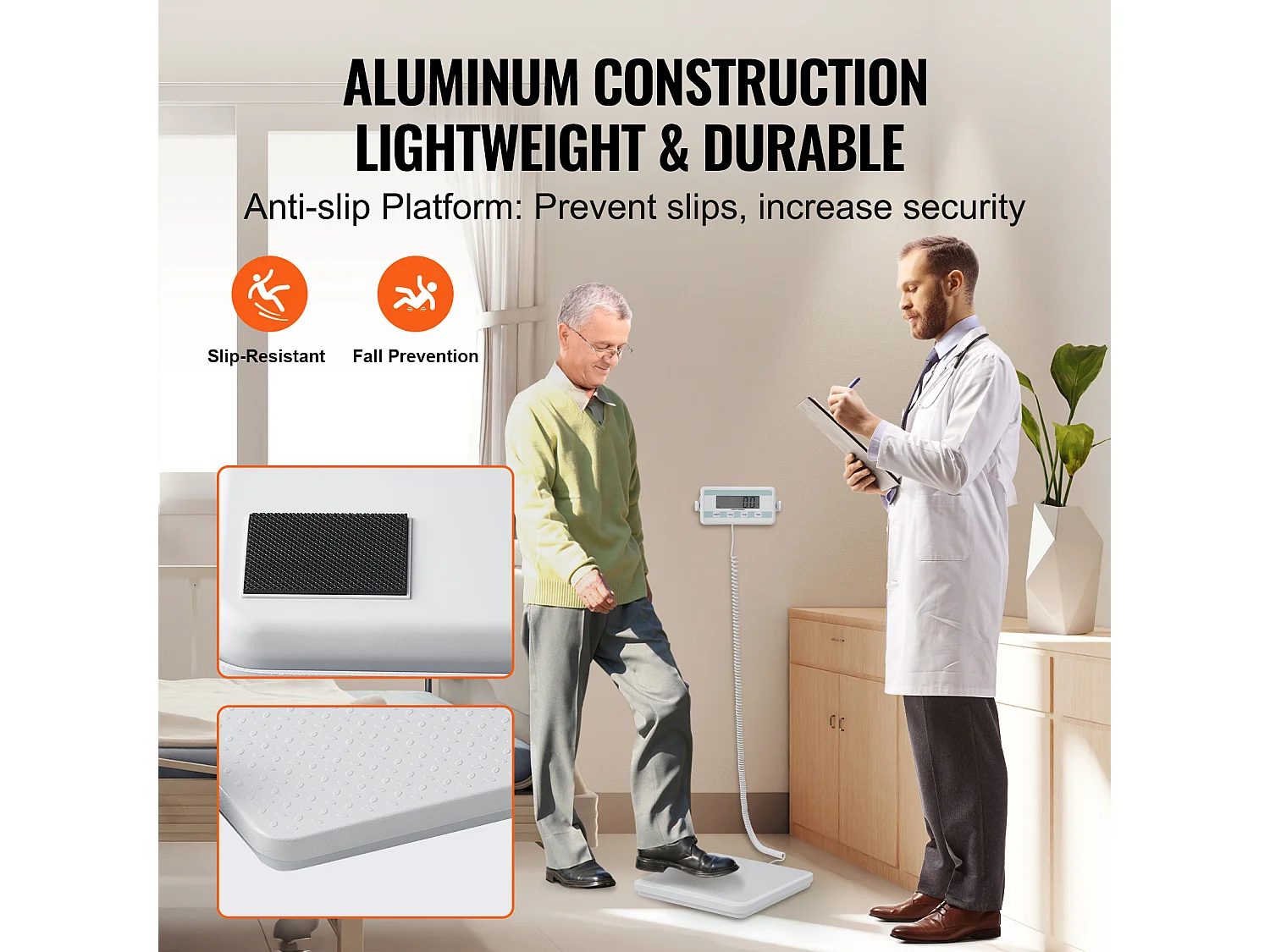 Pèse-personne, SucceBuy Balance Médicale Portable 200 kg - Pesée Numérique Précise - Surface Antidérapante - Usage Professionnel