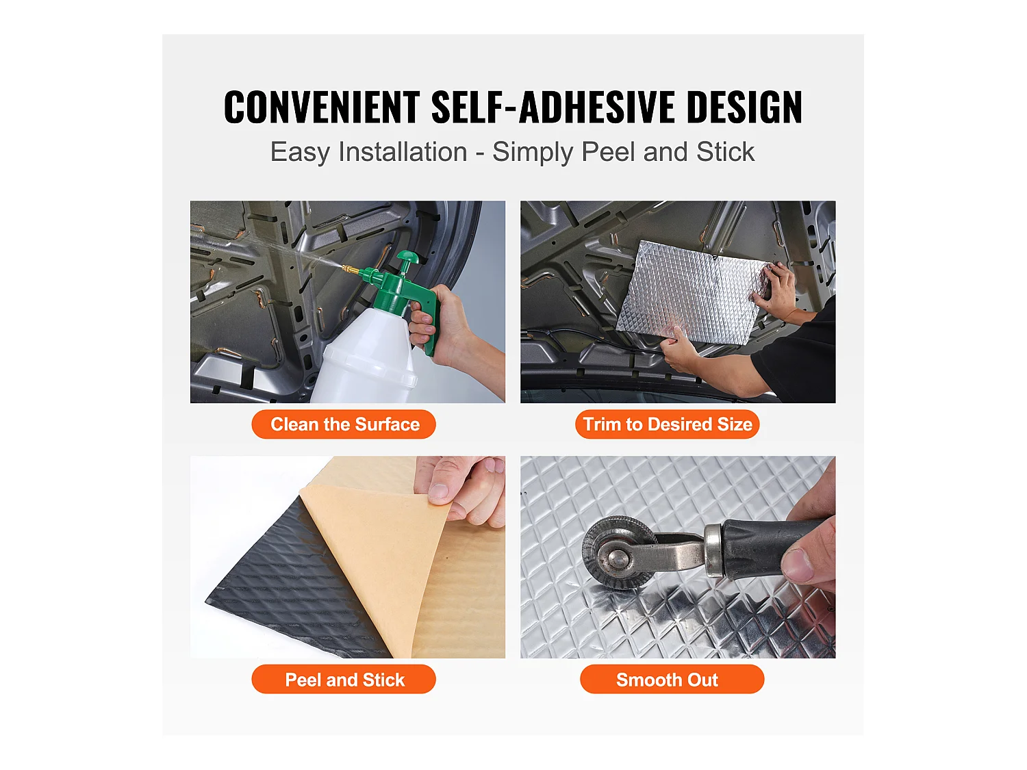 Tapis d'Isolation Phonique SucceBuy Feuille d'Absorption Acoustique 3.3 m² 24,9 x 39,9 x 0.2 cm pour Véhicule