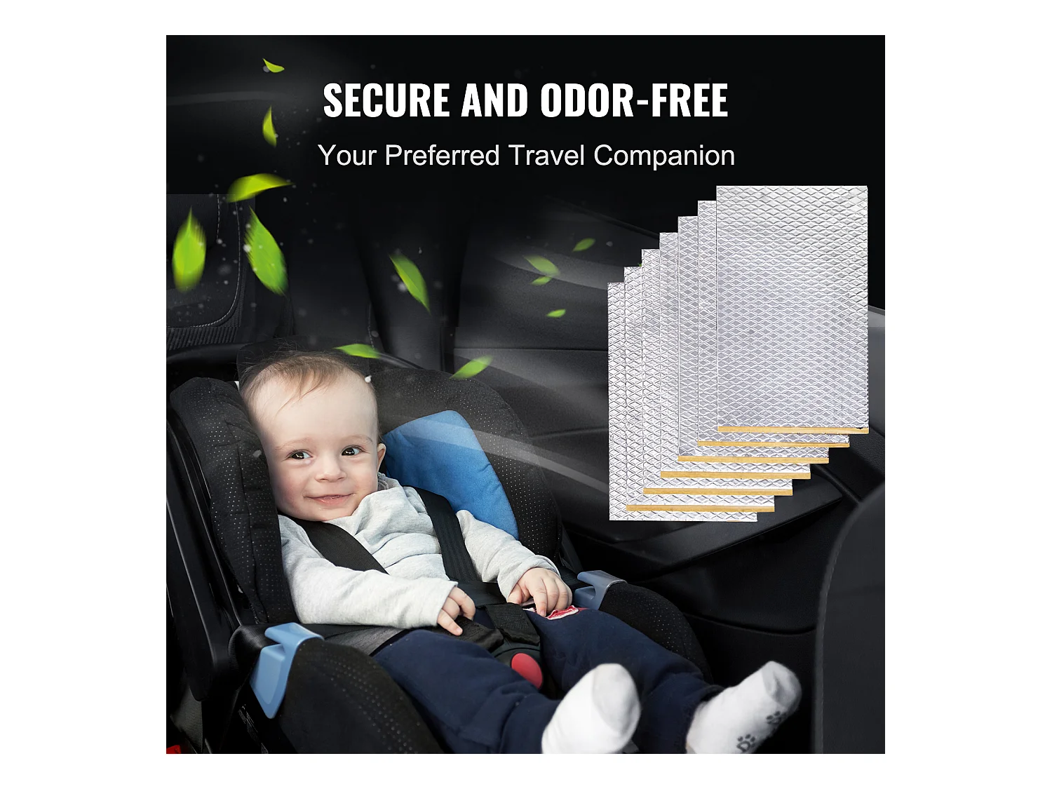 Tapis d'Isolation Phonique SucceBuy Feuille d'Absorption Acoustique 3.3 m² 24,9 x 39,9 x 0.2 cm pour Véhicule