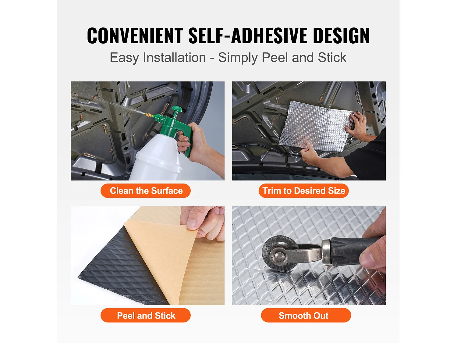 Tapis d'Isolation Phonique SucceBuy Feuille d'Absorption Acoustique 3.3 m² 24,9 x 39,9 x 0.2 cm pour Véhicule