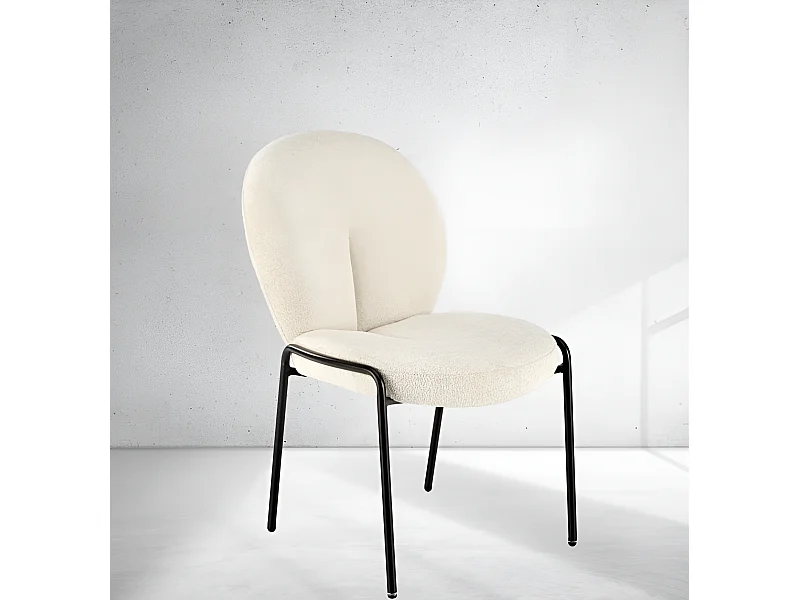 Stuhl K507/Stoffbezug&Metall/Beige