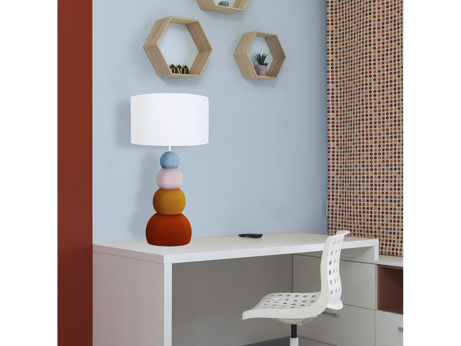 Lámpara de noche TOSEL ,metal,Naranja,A36,5xD25xP25cm