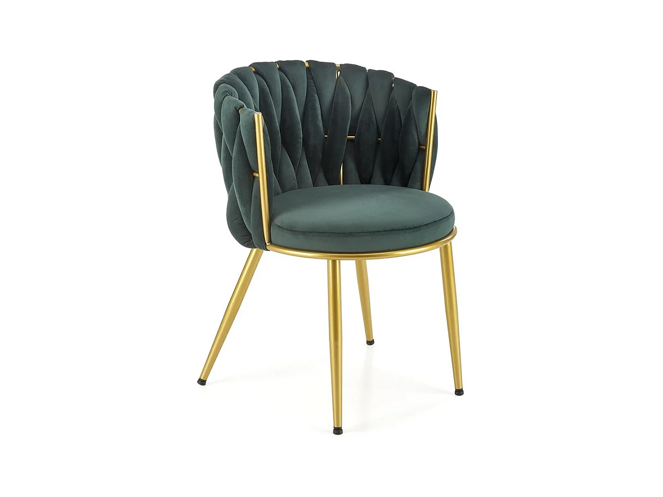 Sedia K517/Rivestimento in tessuto di velluto e metallo/Verde