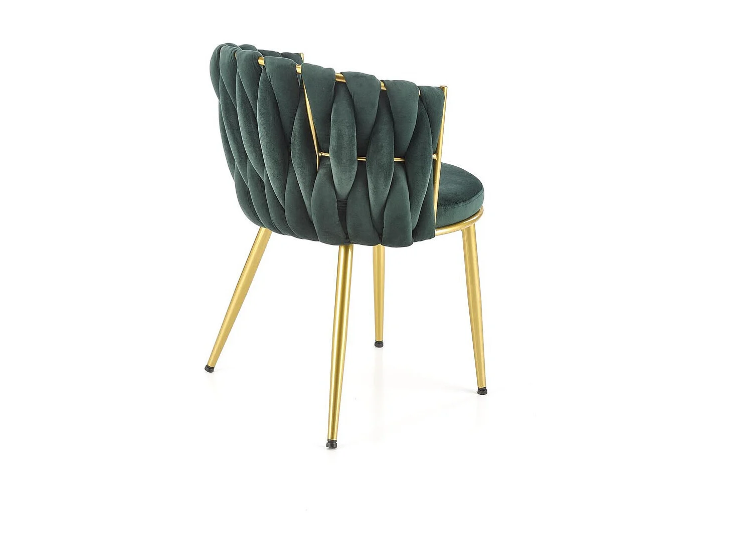 Sedia K517/Rivestimento in tessuto di velluto e metallo/Verde