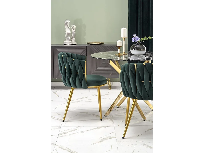 Stuhl K517/Samtstoffbezug&Metall/Grün