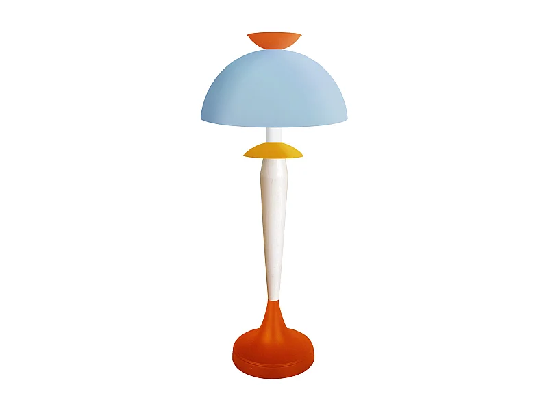 Lampe de Salon TOSEL ,métal,bois,Orange ,H52x D30xP30cm