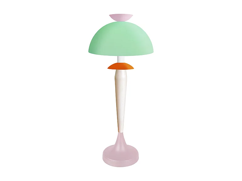 Lampe de Salon TOSEL ,métal,bois,Rose ,H52xD30x P30cm