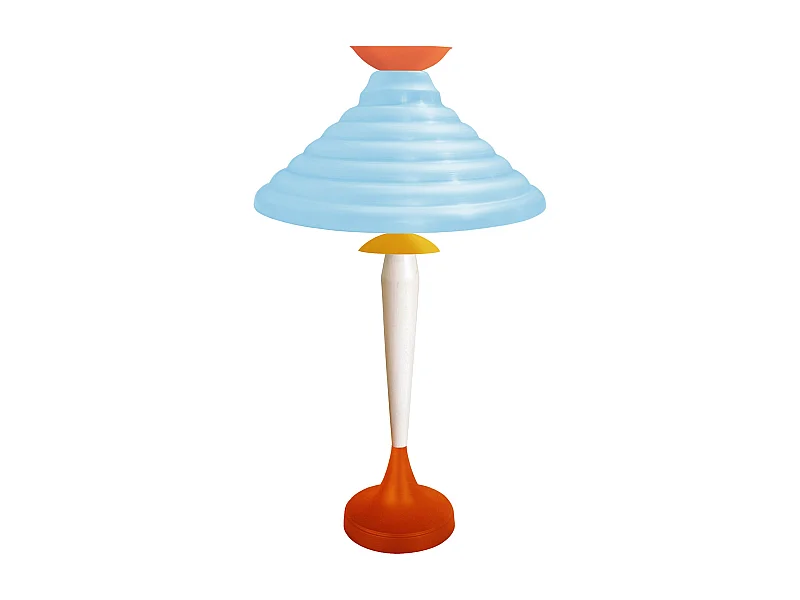 Lampe de Salon TOSEL ,métal,bois,Orange ,H61xD35xP35cm