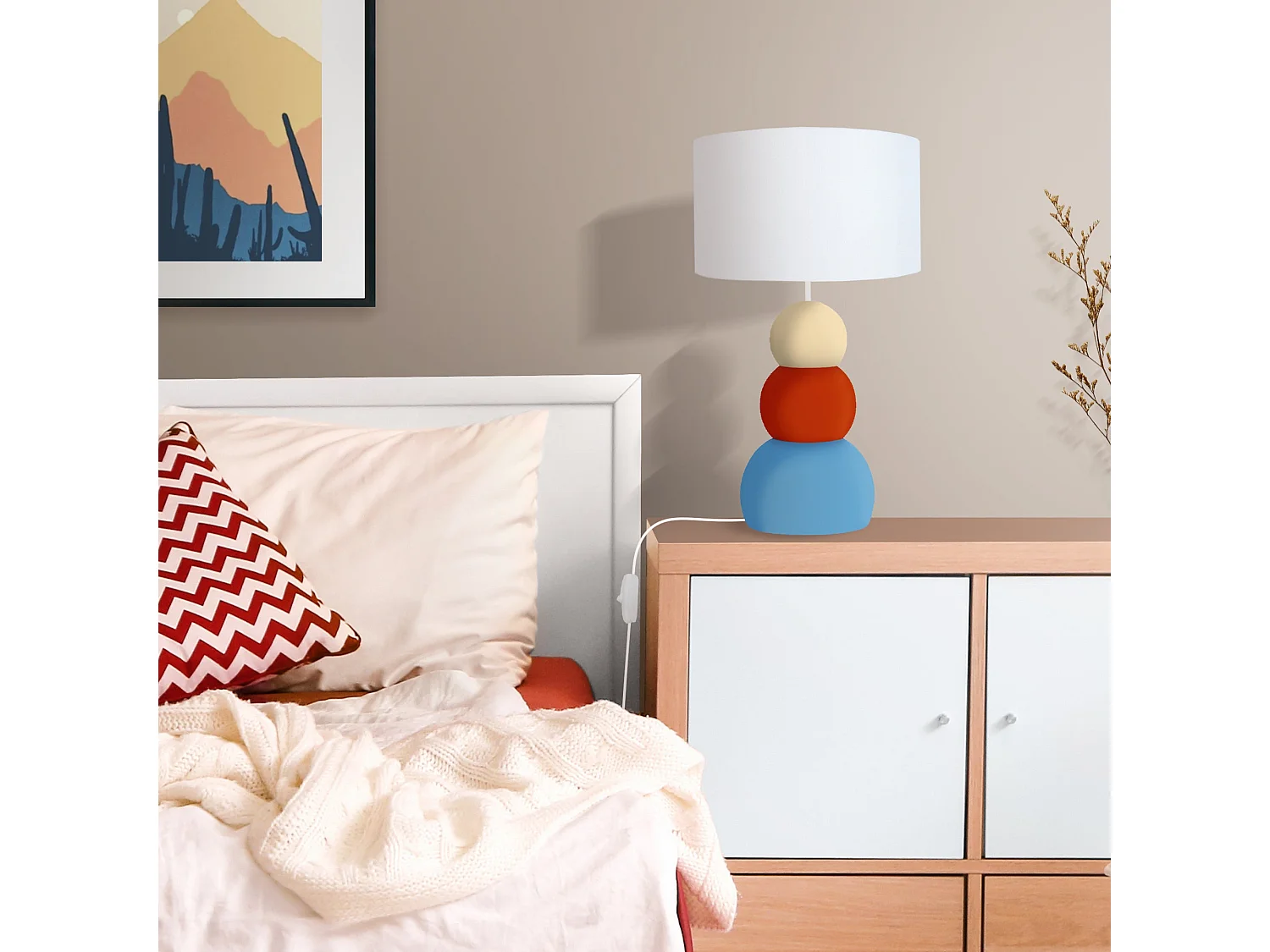 Lámpara de noche TOSEL ,metal,Azul ,A31xD16xP16cm