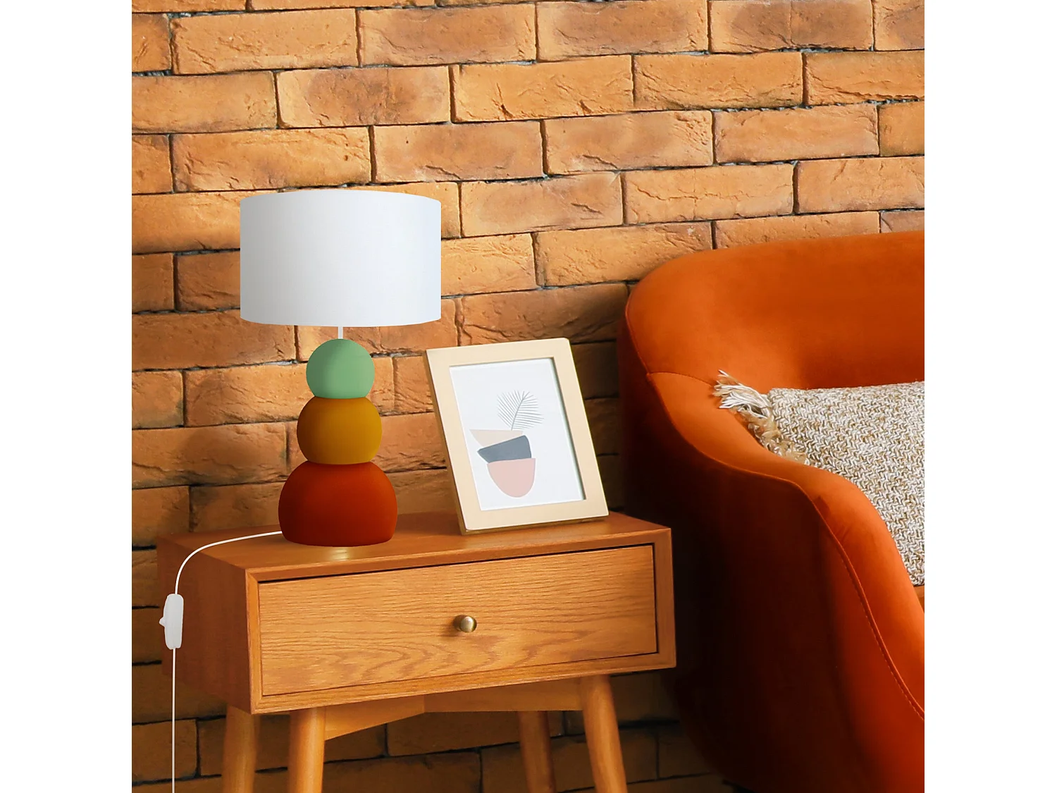 Lámpara de noche TOSEL ,metal,Naranja,A31xD16xP16cm