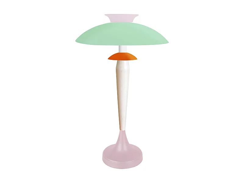Lampe de Salon TOSEL ,métal,bois,Rose , H 57xD40xP40cm