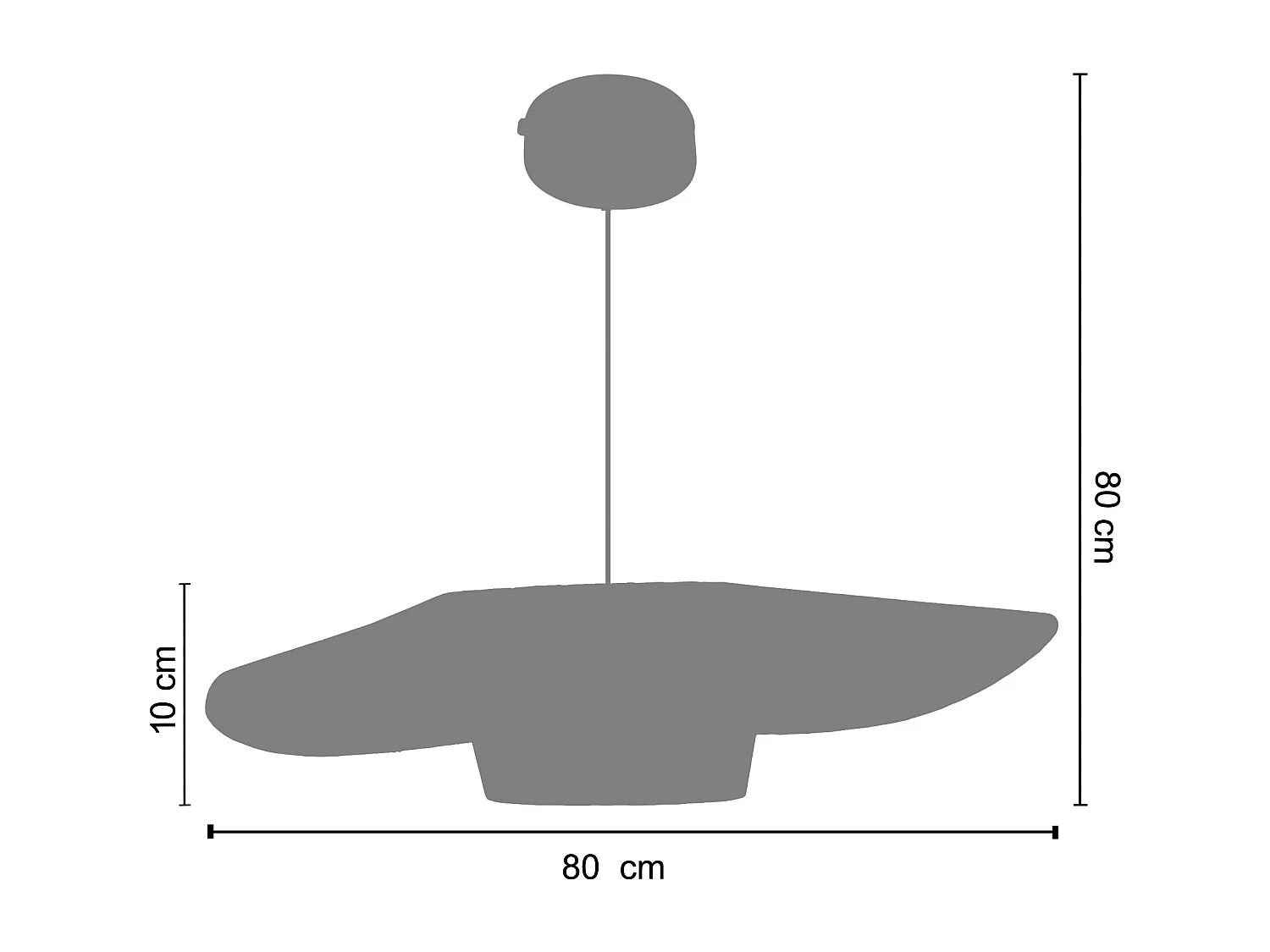 Suspensión  TOSEL ,tela,Blanco,A80xD 75x P 80cm