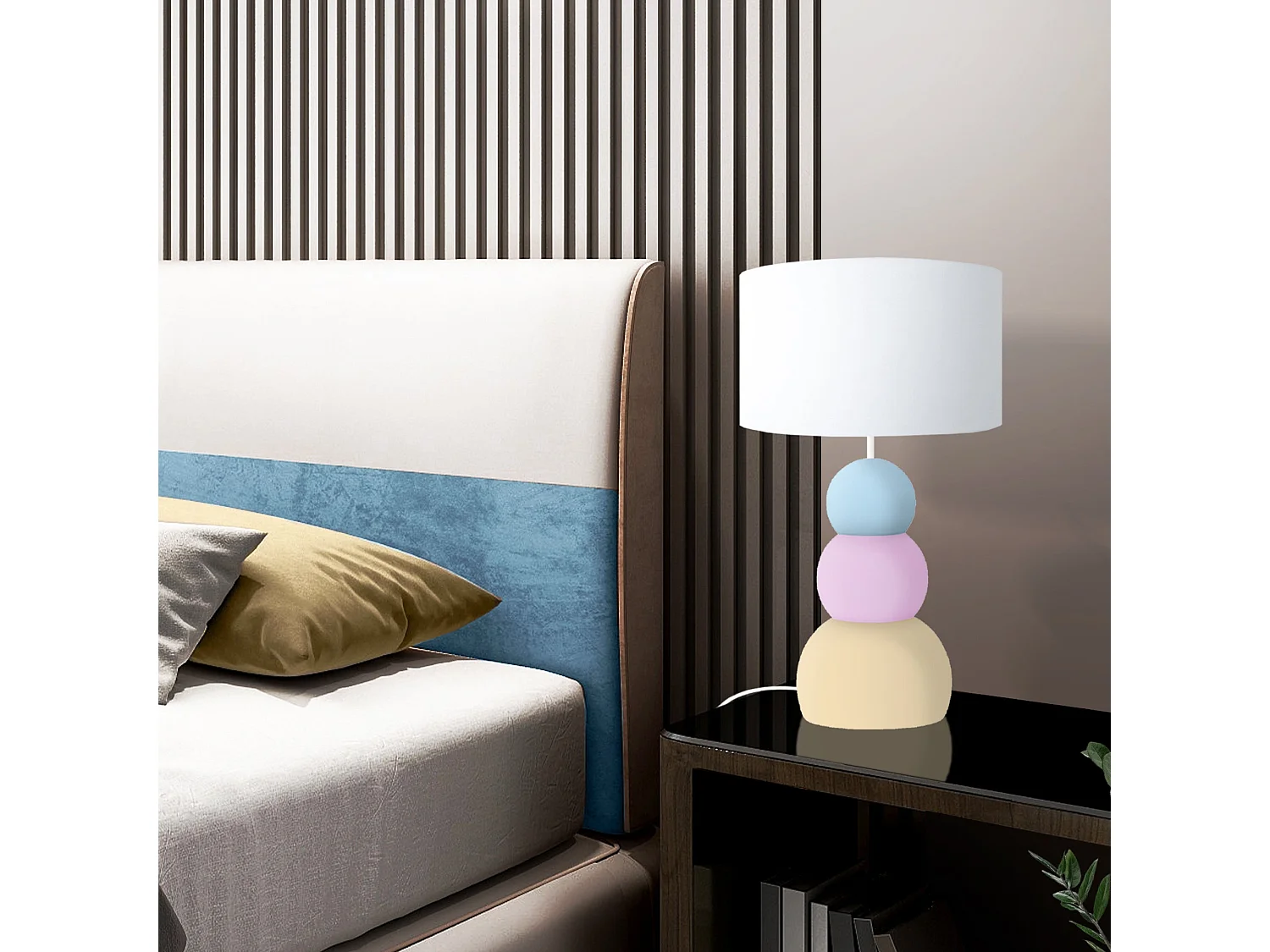 Lampe a Poser TOSEL ,métal,beige,H31xD16xP16cm