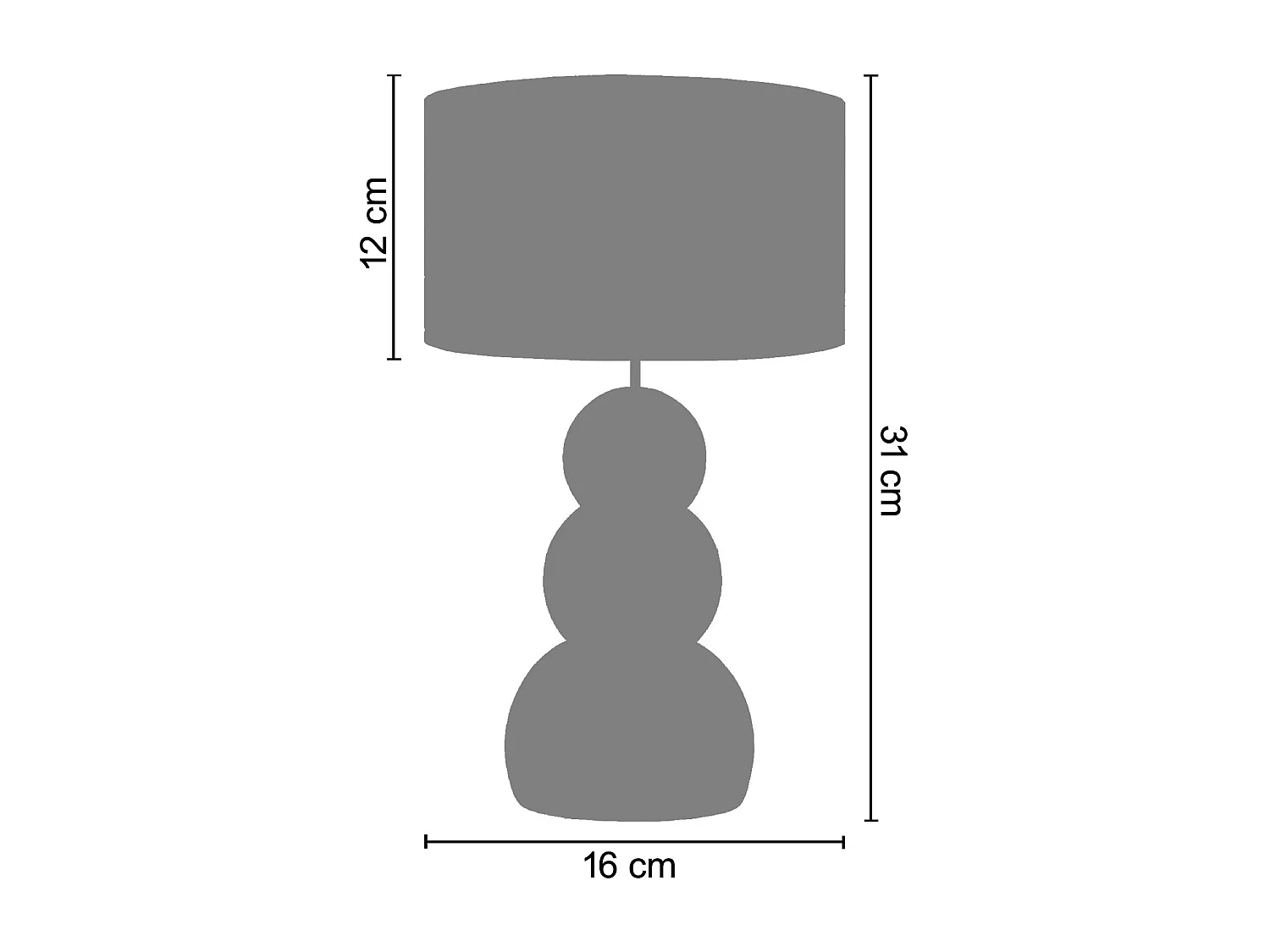 Lampe a Poser TOSEL ,métal,beige,H31xD16xP16cm