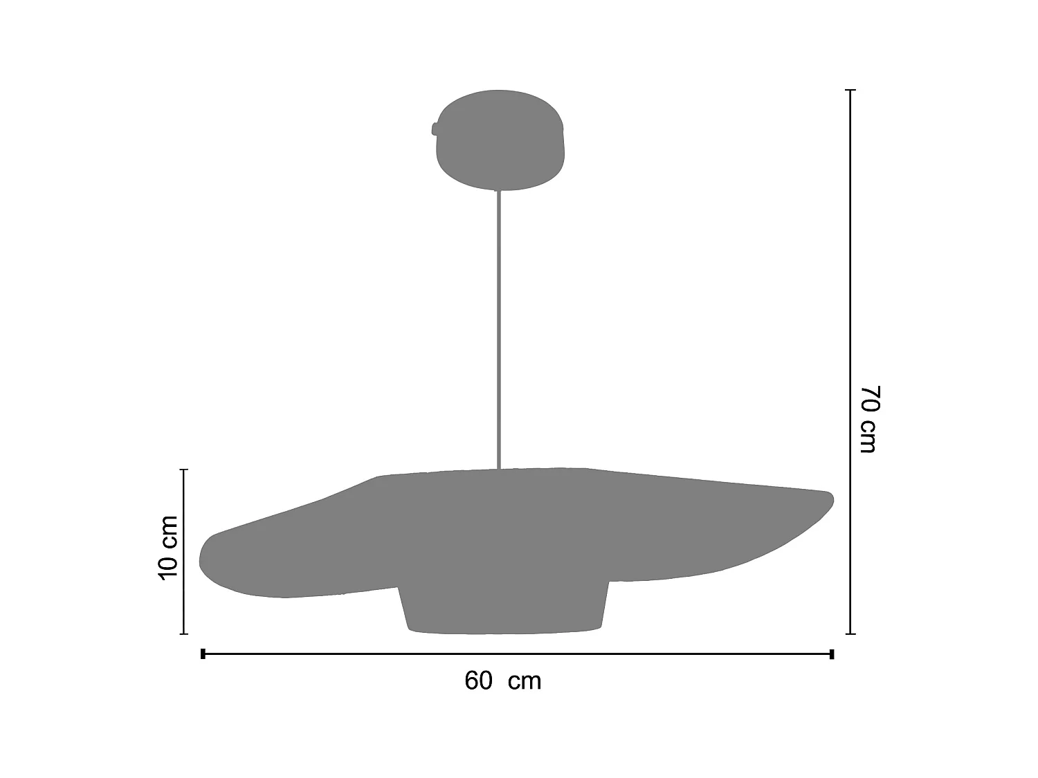Suspension TOSEL ,tissu,Bleu, H 70xD55x P 60cm