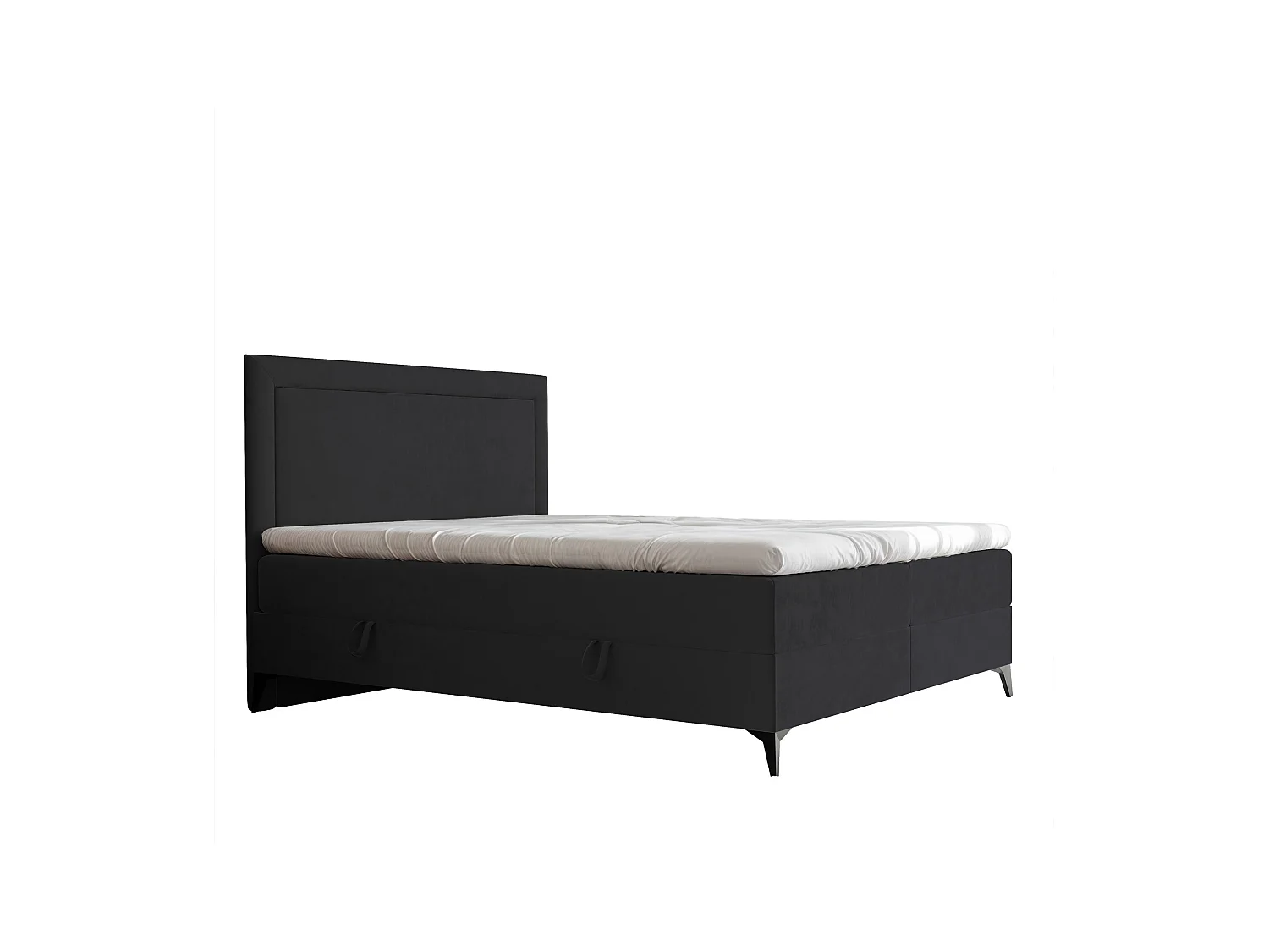 Lit continental rembourré avec surmatelas, gris anthracite - 180x200 - NERO