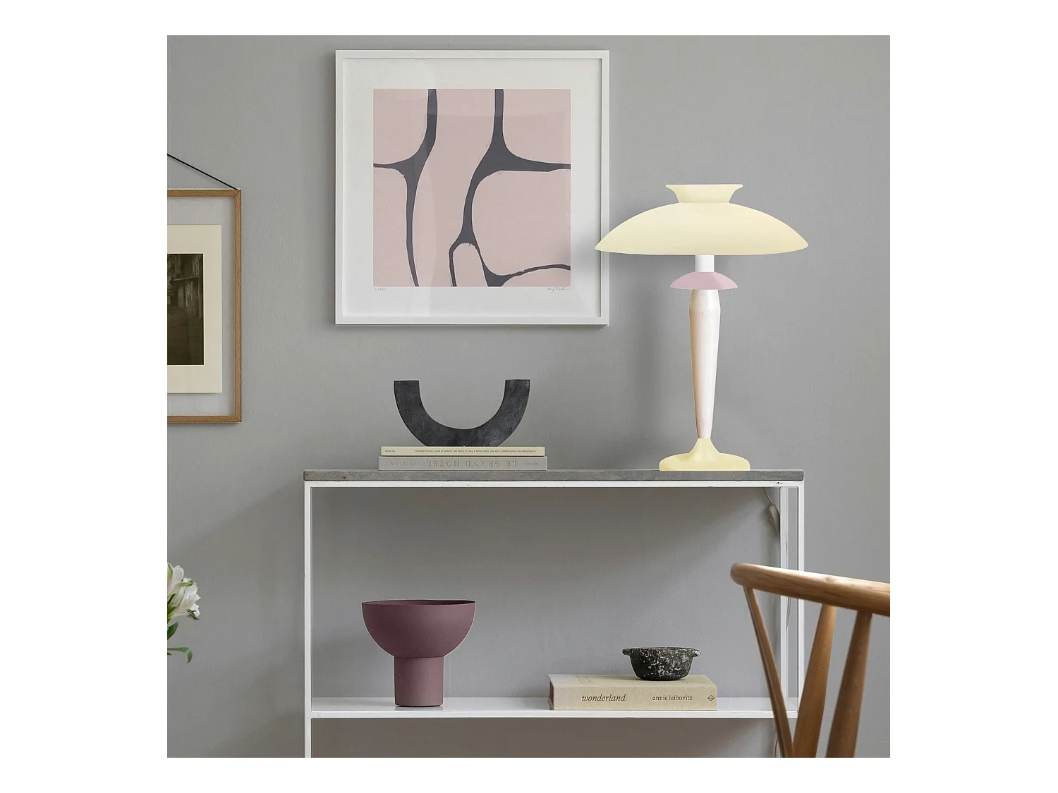 Lampe de Salon TOSEL ,métal,bois,beige,H57xD40xP40cm