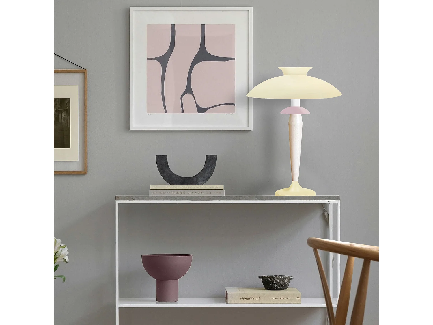 Lampe de Salon TOSEL ,métal,bois,beige,H57xD40xP40cm