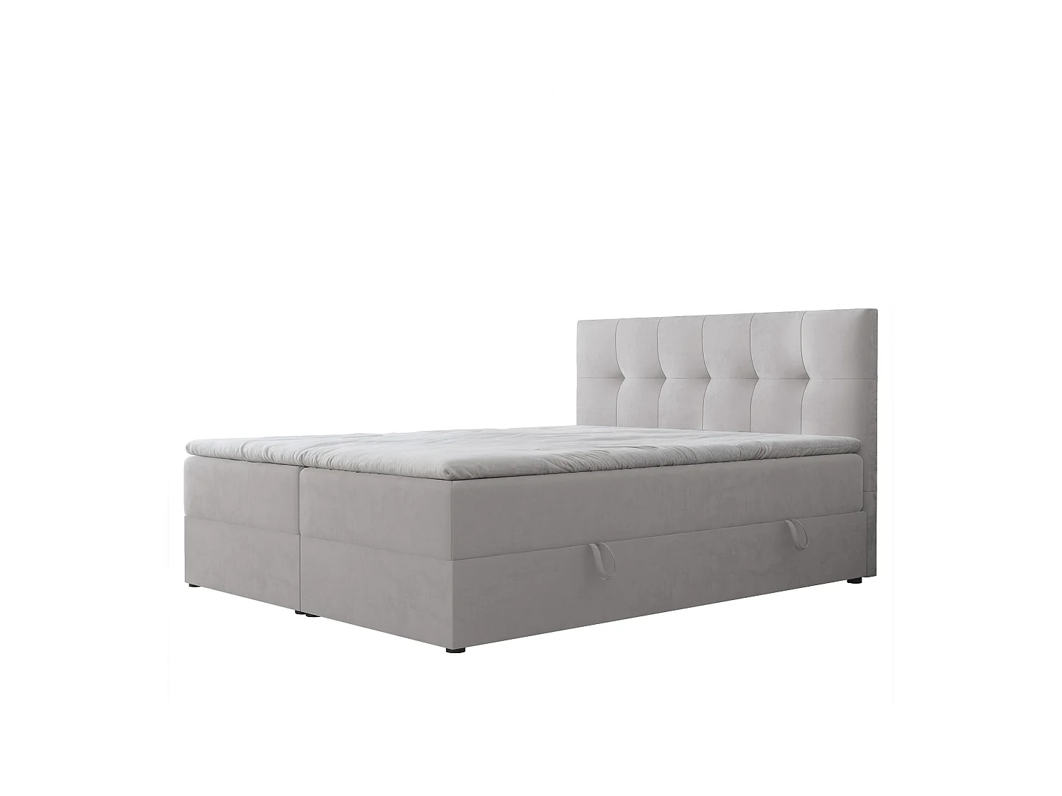 Lit continental rembourré avec surmatelas, gris - 120x200 - REZNO