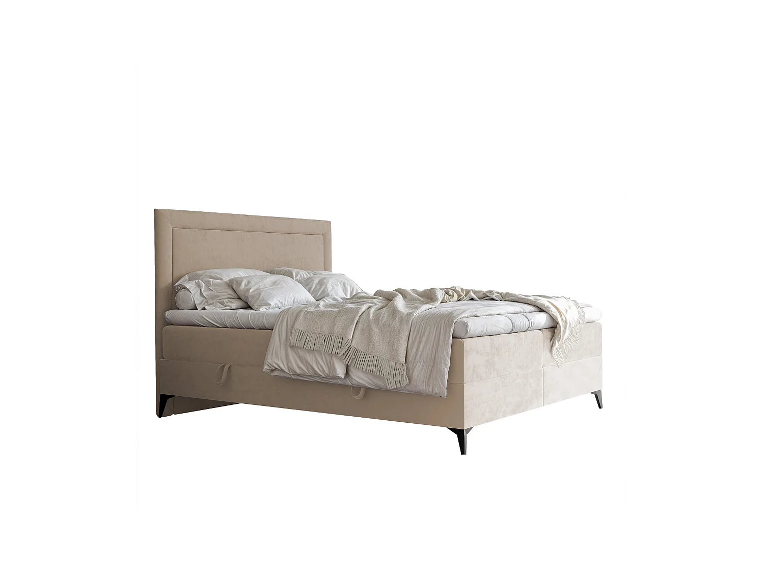 Lit continental rembourré avec surmatelas, crème - 180x200 - NERO