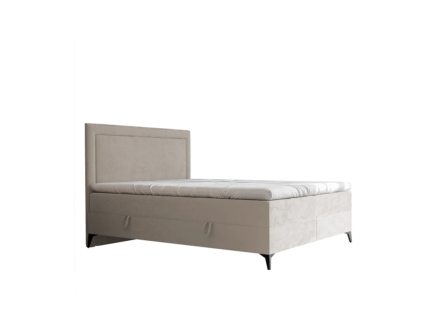 Lit continental rembourré avec surmatelas, beige - 180x200 - NERO