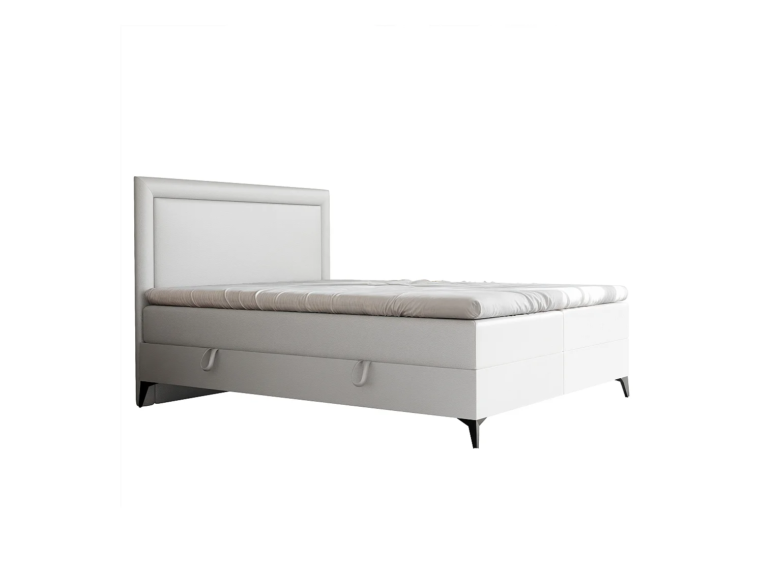 Lit continental rembourré avec surmatelas, blanc  - 140x200 - NERO