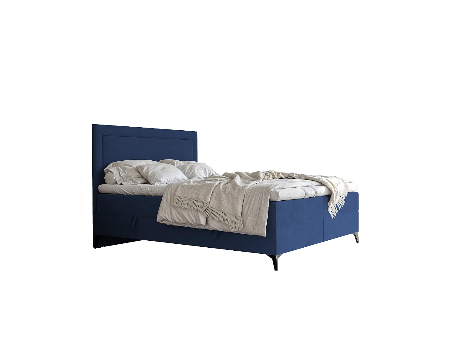 Lit continental rembourré avec surmatelas, bleu - 160x200 - NERO