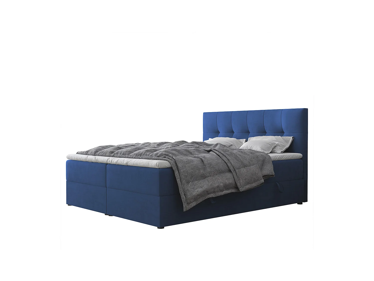 Lit continental rembourré avec surmatelas, bleu - 140x200 - RENZO