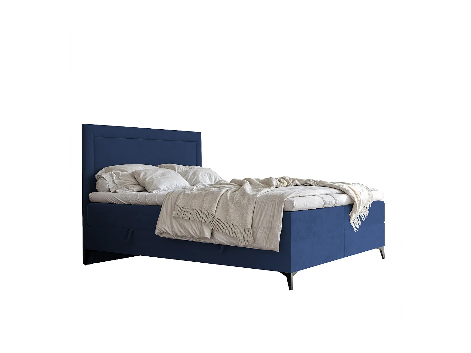Lit continental rembourré avec surmatelas, bleu - 120x200 - NERO