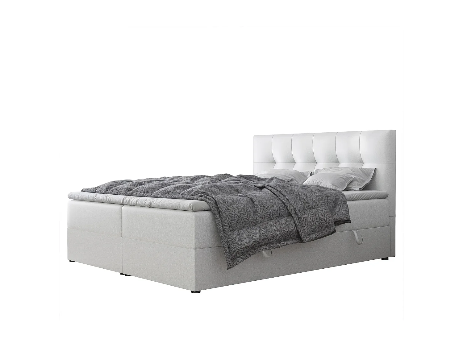 Lit continental rembourré avec surmatelas, blanc  - 160x200 - RENZO