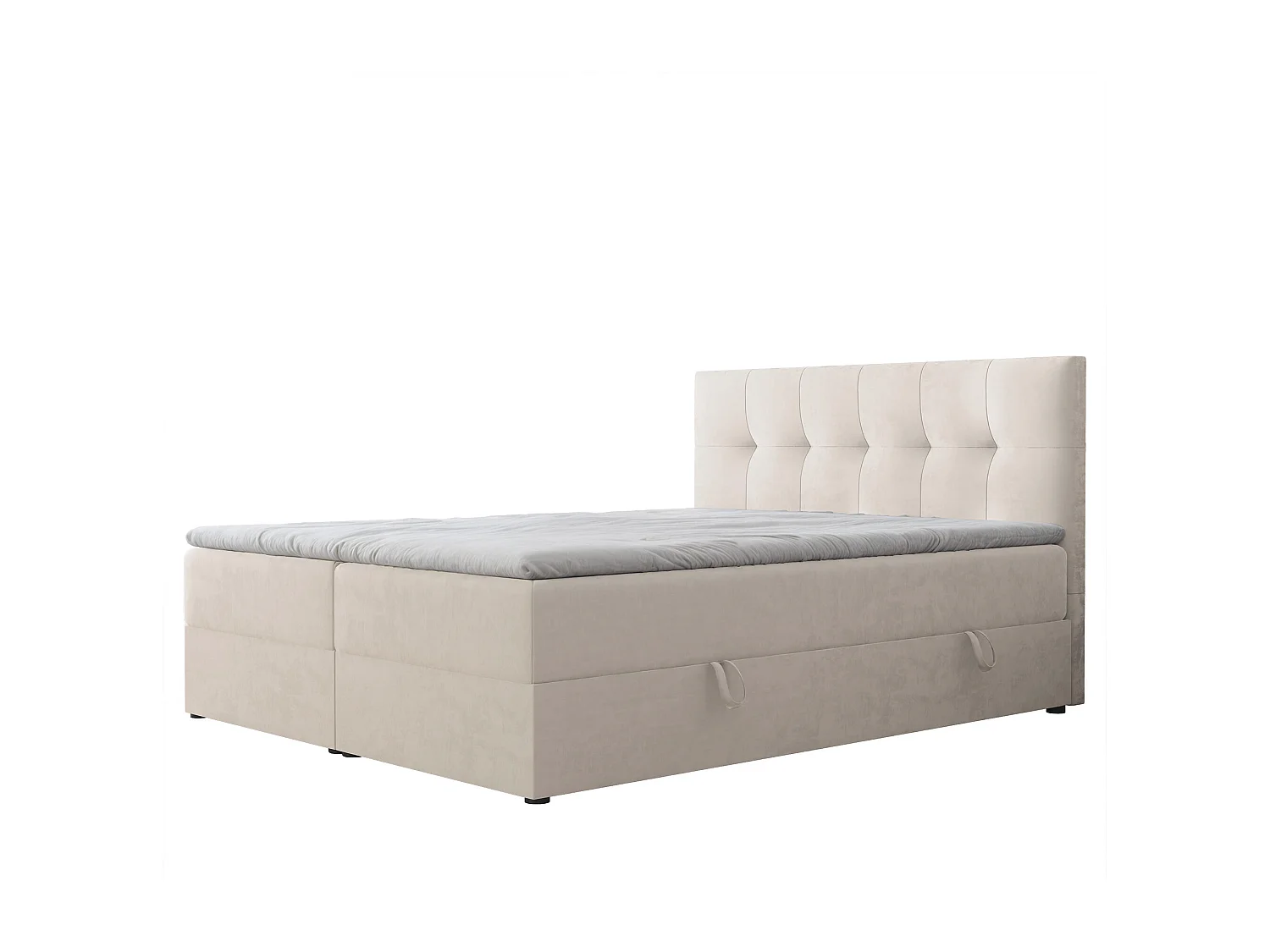 Lit continental rembourré avec surmatelas, beige - 160x200 - RENZO