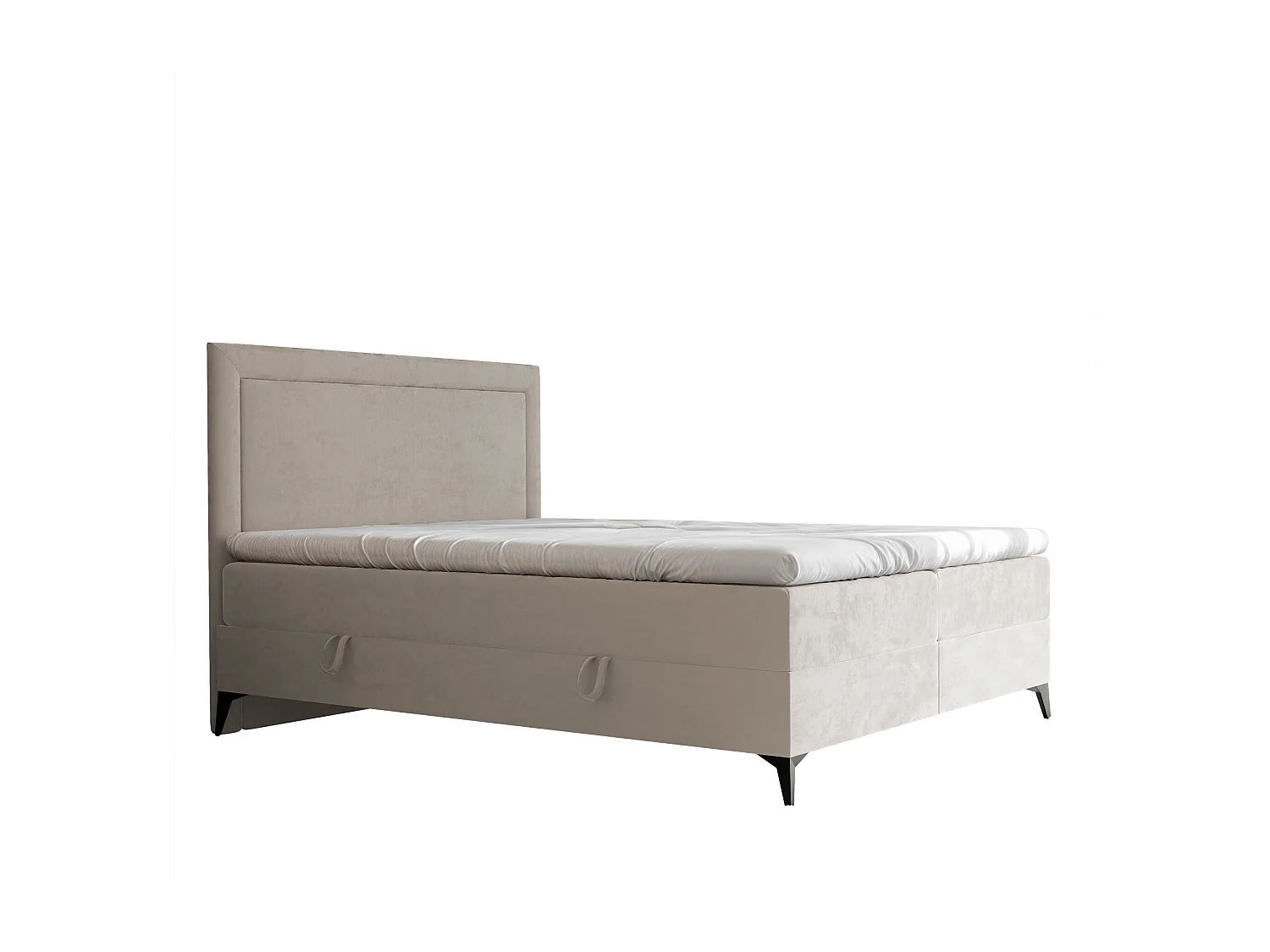Lit continental rembourré avec surmatelas, beige - 200x200 - NERO