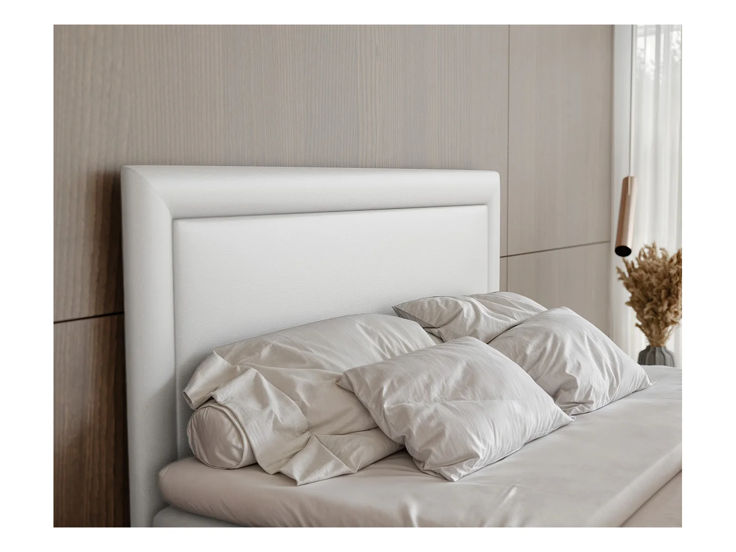 Lit continental rembourré avec surmatelas, blanc  - 120x200 - NERO