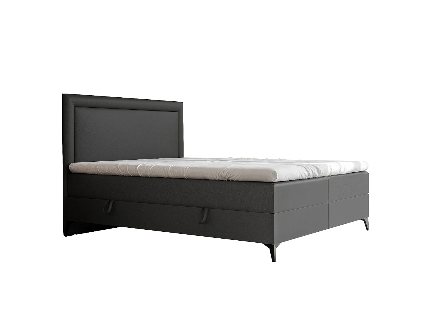 Lit continental rembourré avec surmatelas, noir  - 160x200 - NERO