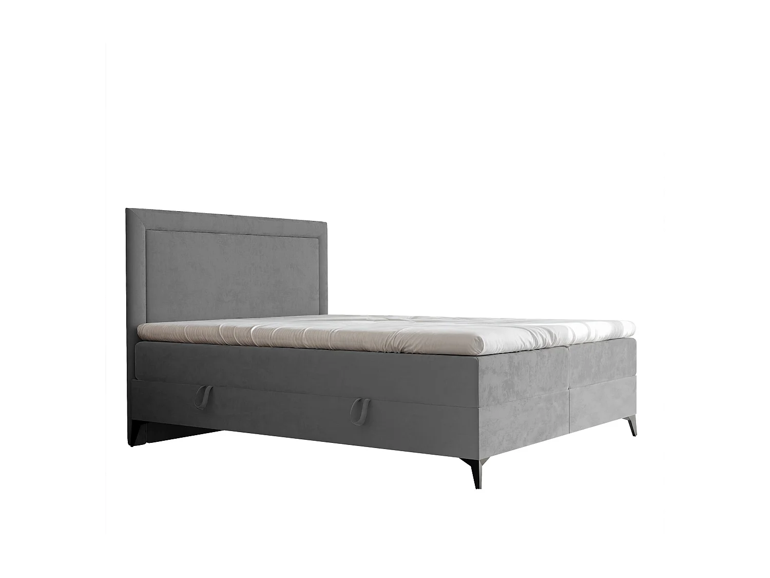 Lit continental rembourré avec surmatelas, gris clair - 180x200 - NERO