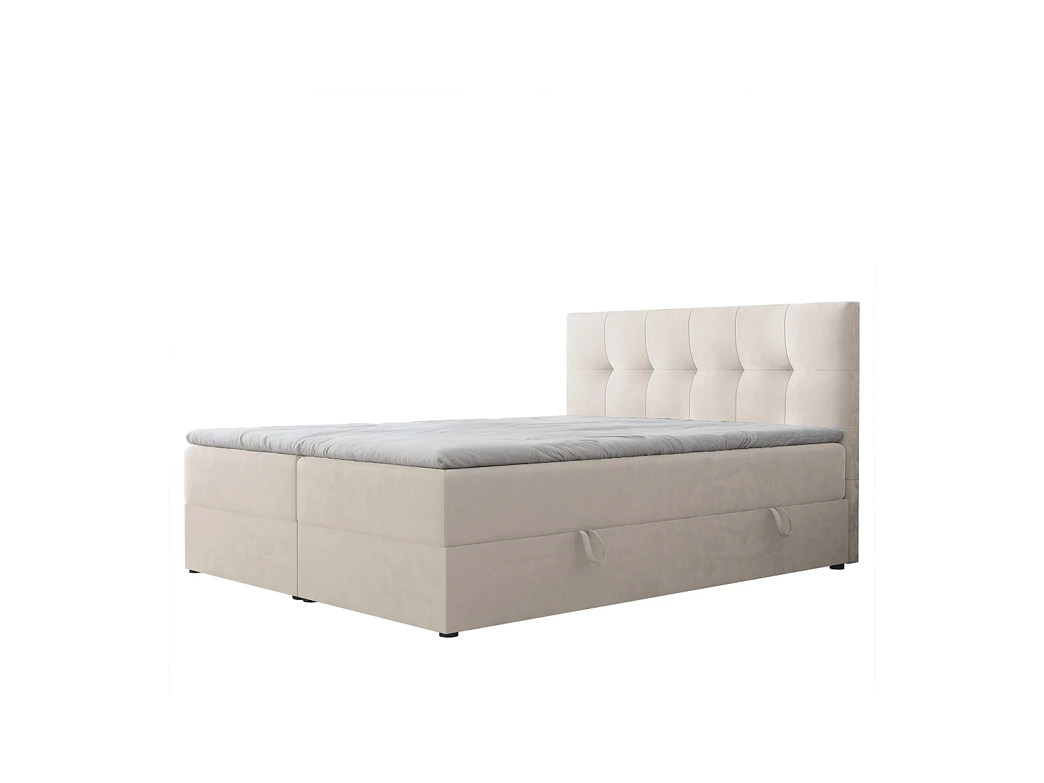Lit continental rembourré avec surmatelas, beige - 180x200 - RENZO