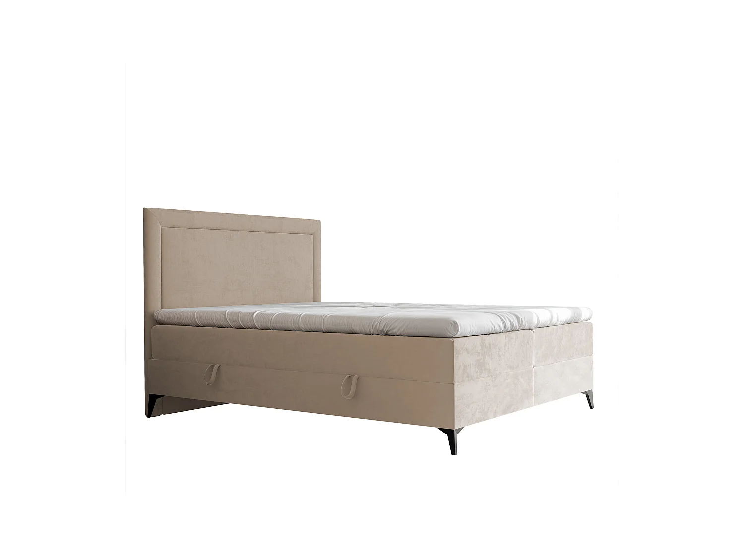 Lit continental rembourré avec surmatelas, crème - 120x200 - NERO