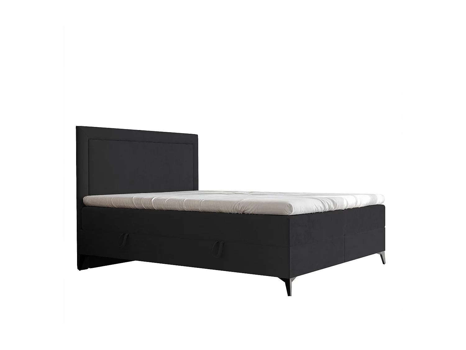 Lit continental rembourré avec surmatelas, gris anthracite - 140x200 - NERO